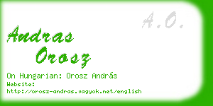 andras orosz business card