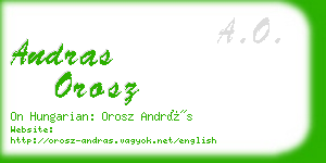 andras orosz business card